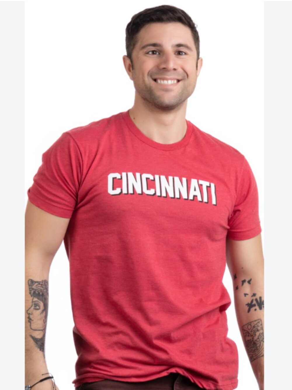 Ann Arbor T-Shirt Company Red Cincinnati Retro Short Sleeve T-Shirt M
